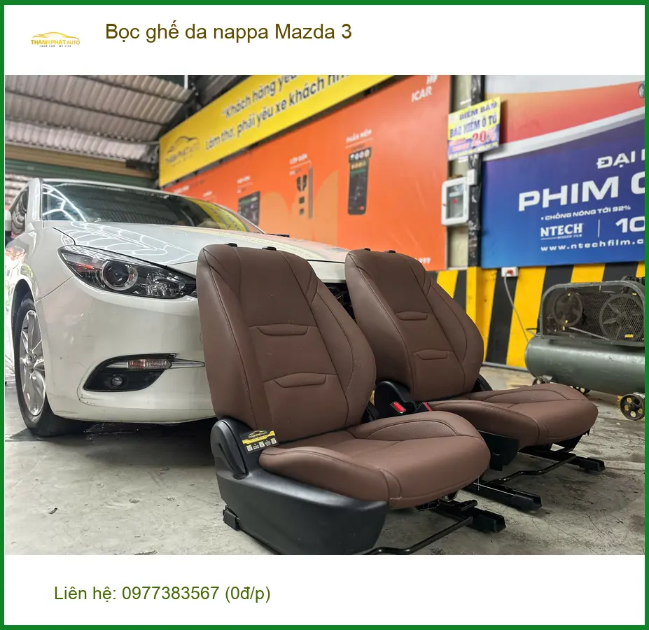 Anh Kiên bọc ghế da Nappa cho Mazda 3 tại Hóc Môn để nội thất thêm sang trọng ảnh thực tế 4