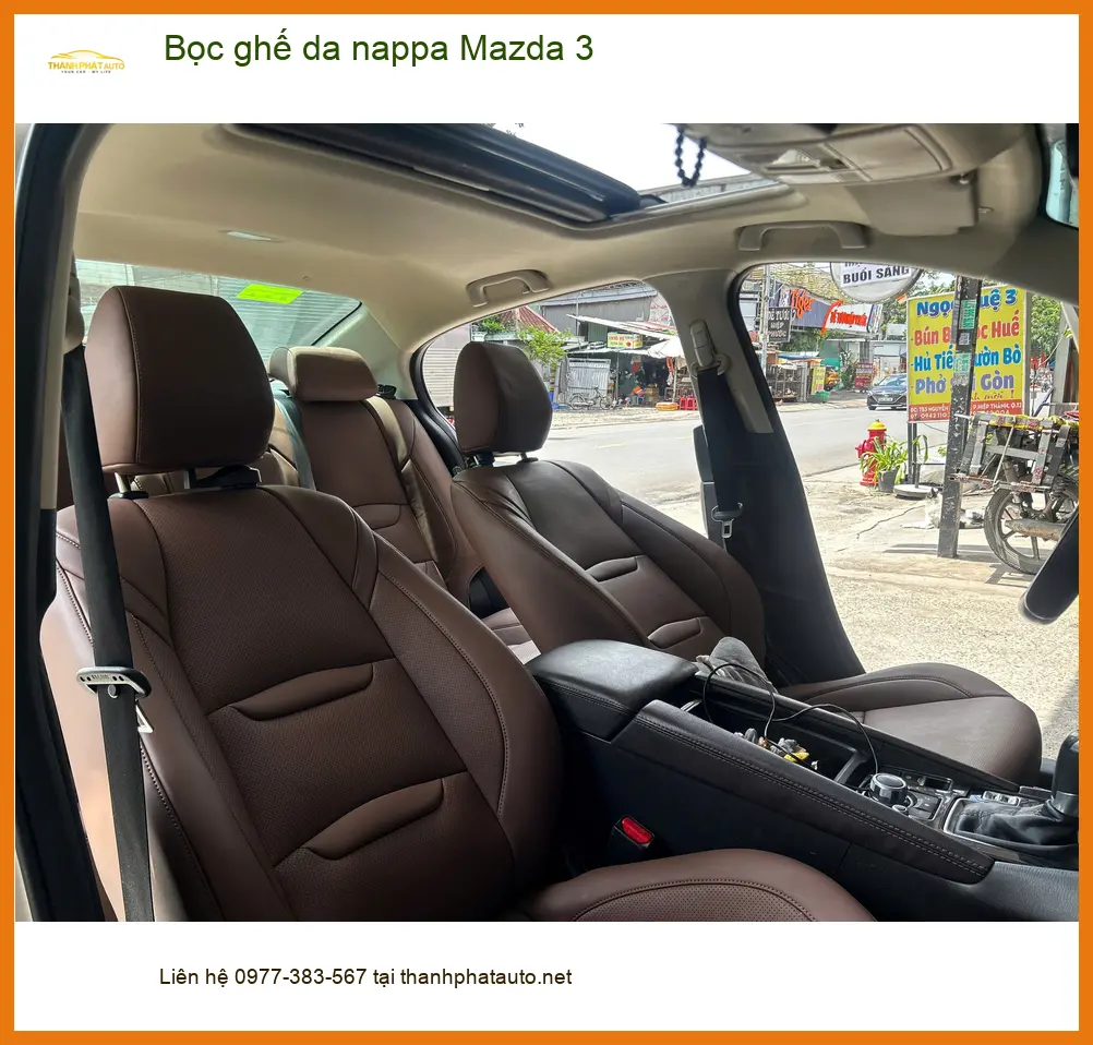 Anh Kiên bọc ghế da Nappa cho Mazda 3 tại Hóc Môn để nội thất thêm sang trọng ảnh thực tế 5