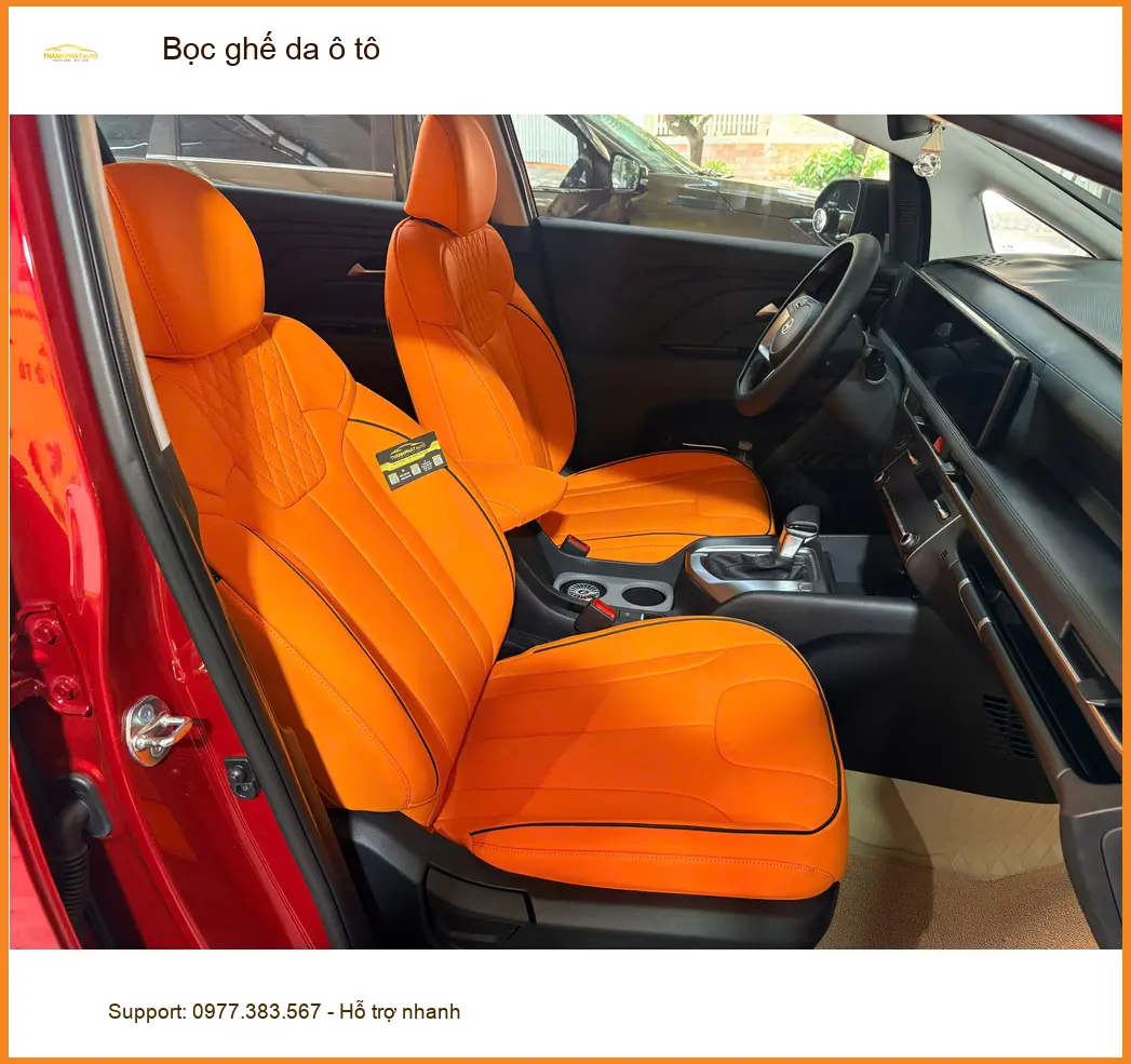 Anh Khải bọc ghế da ô tô Hyundai Santa Fe tại Quận 7 cho nội thất sang trọng ảnh thực tế 4