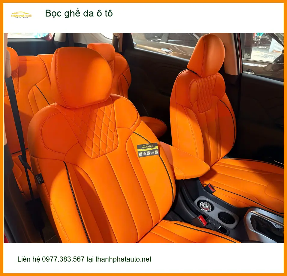 Anh Minh Khôi bọc ghế da ô tô Hyundai Santa Fe tại Quận 10 ảnh thực tế 5