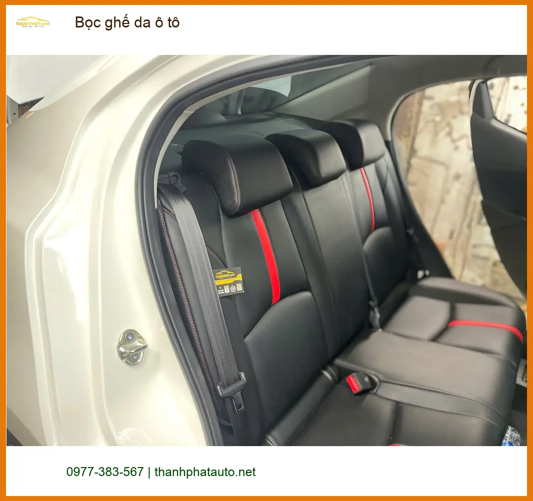 Chị Thanh Hương bọc ghế da ô tô Hyundai Santa Fe tại Cần Giờ nội thất sang trọng ảnh thực tế 2