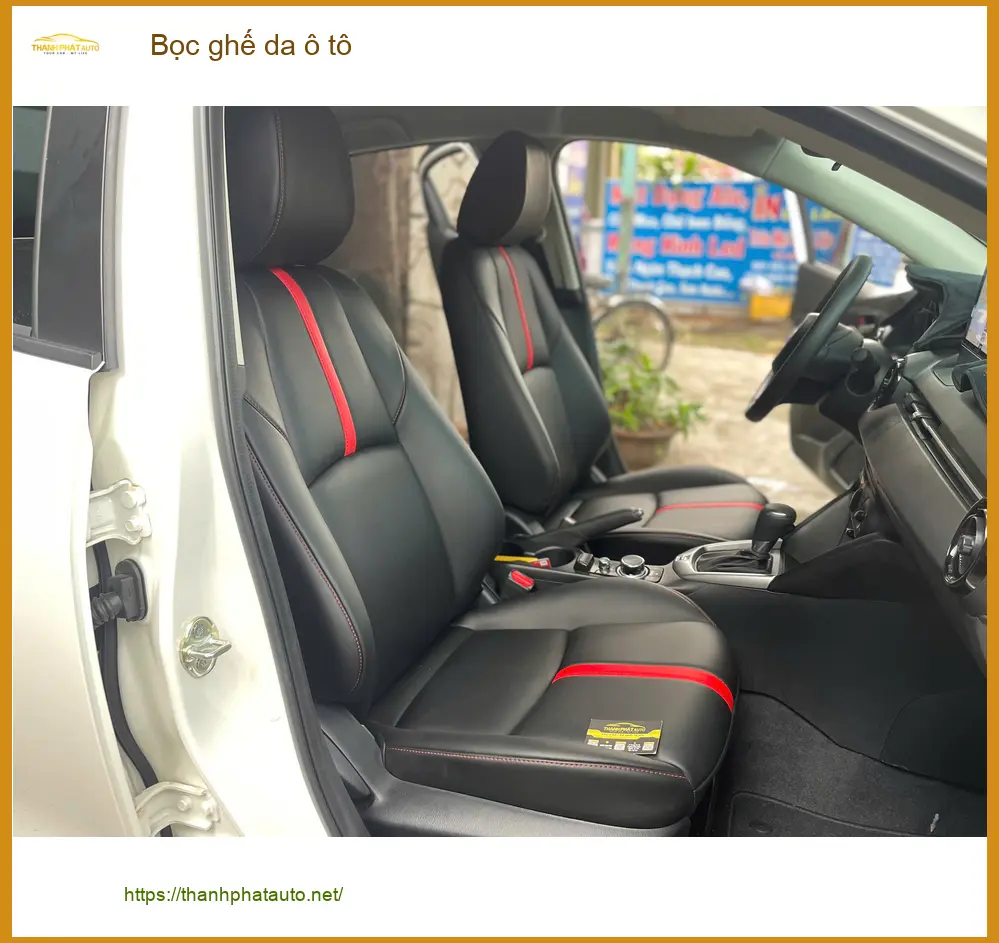 Chị Thanh Hương bọc ghế da ô tô Hyundai Santa Fe tại Cần Giờ nội thất sang trọng ảnh thực tế 3