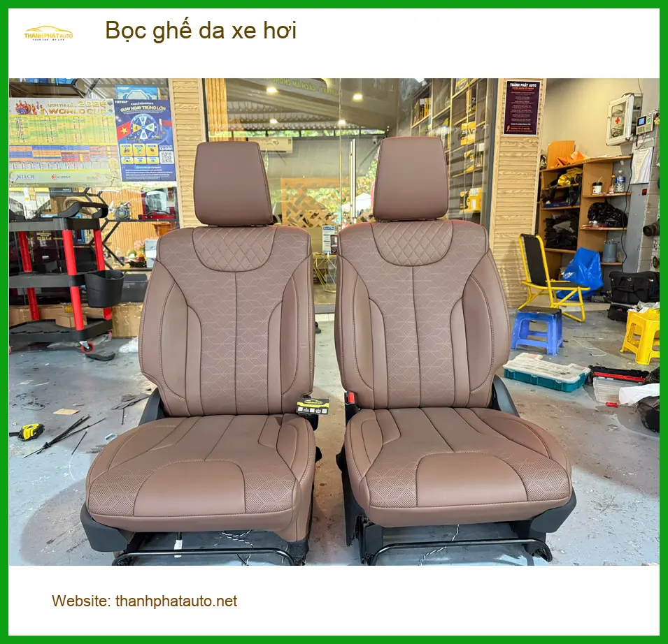 Chị Thanh bọc ghế da xe hơi Hyundai Accent tại Cần Giờ cho nội thất mới mẻ