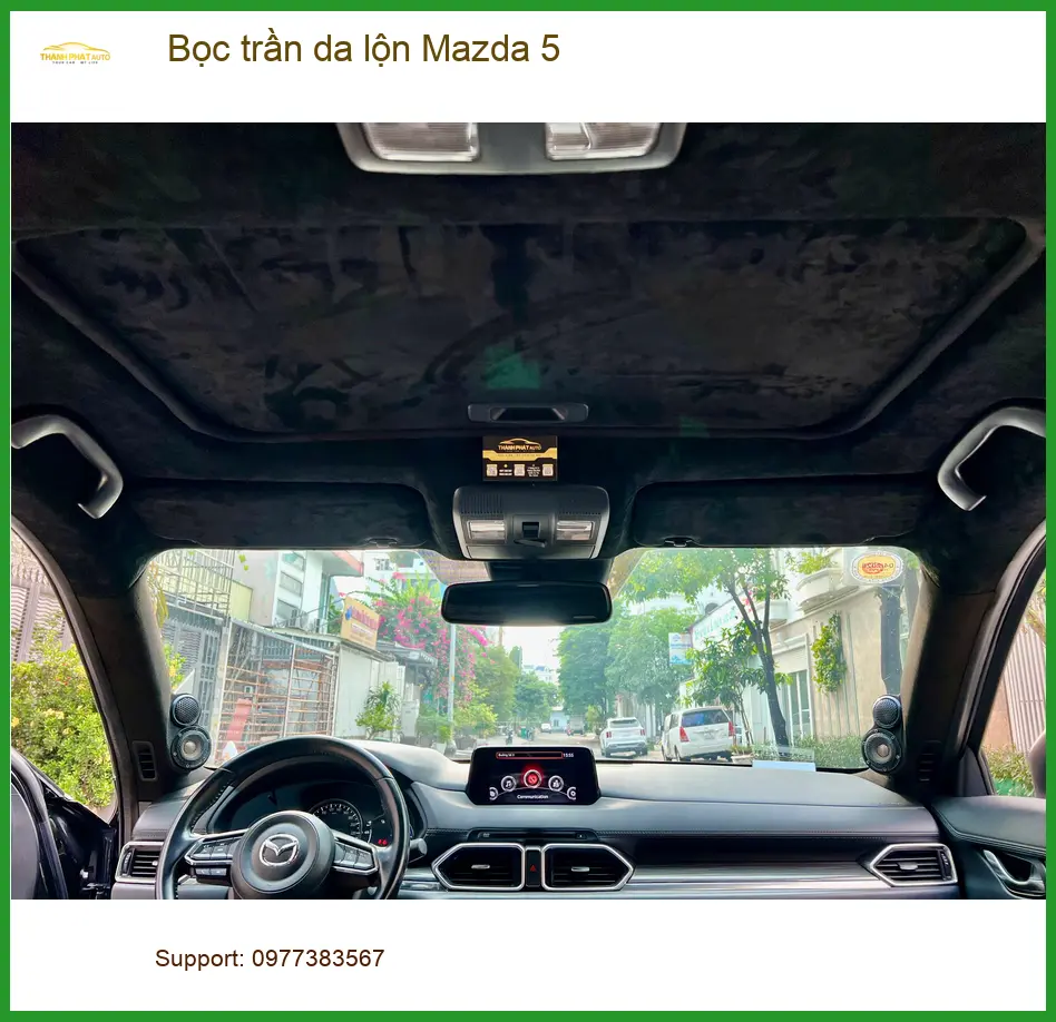 Anh Dũng bọc trần da lộn Mazda 5 tại Gò Vấp, không gian xe thêm sang trọng ảnh thực tế 3