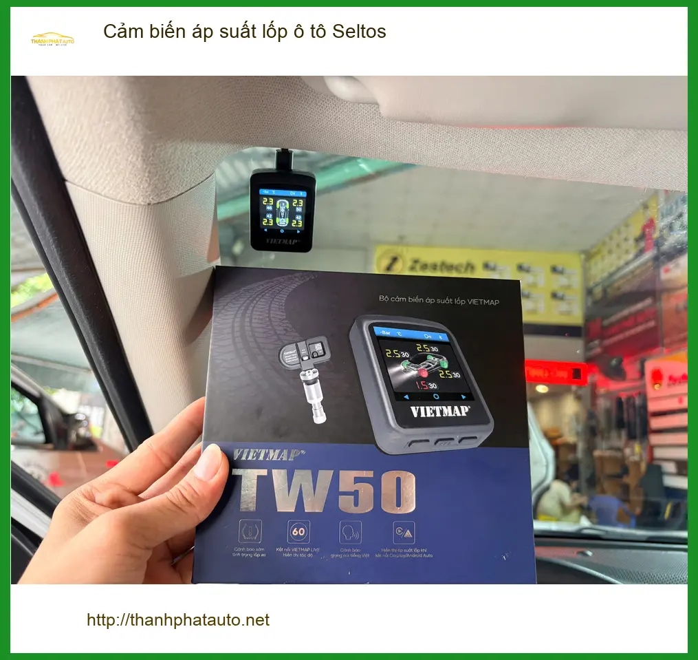Chị Hà Vy lắp cảm biến áp suất lốp ô tô Seltos Quận 1 đảm bảo an toàn ảnh thực tế 3