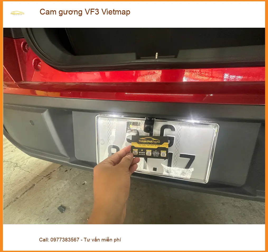 Anh Khang lắp cam gương Vietmap cho VinFast VF3 tại Quận Gò Vấp để an toàn hơn