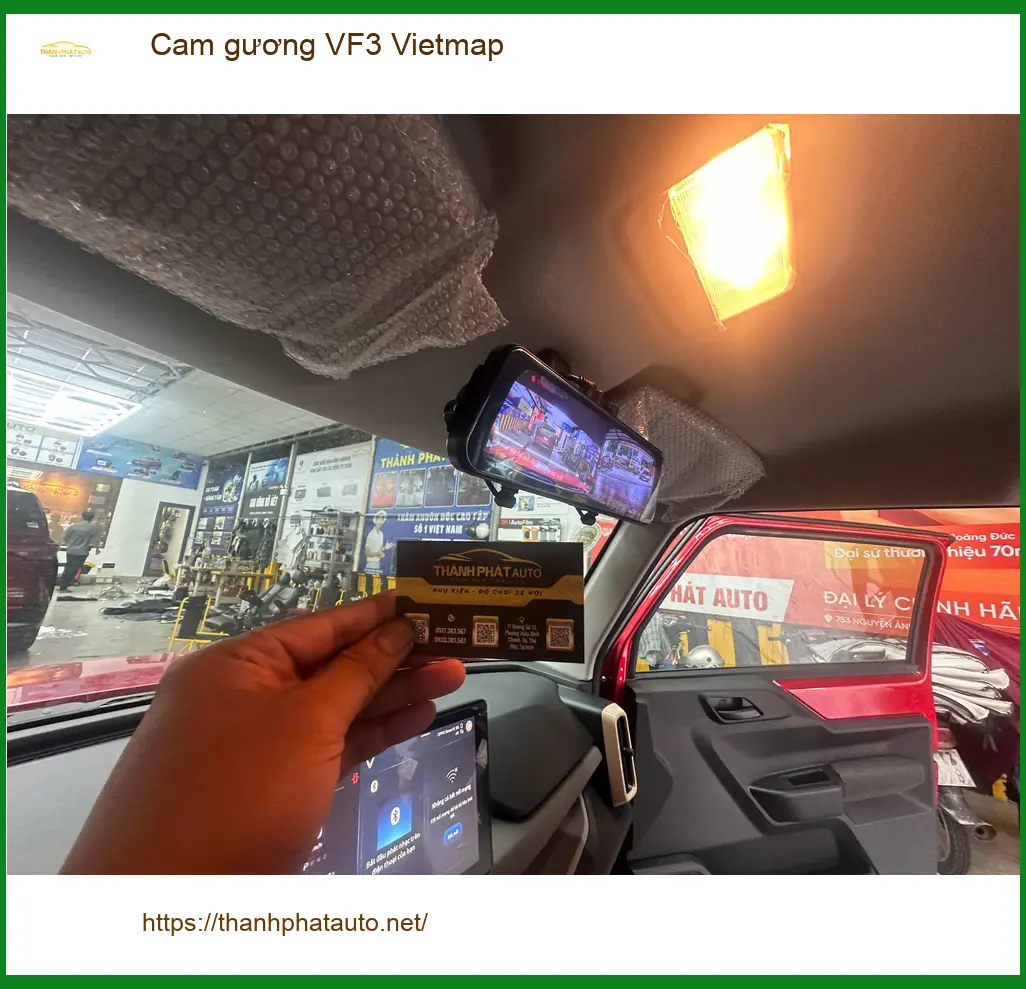 Anh Khang lắp cam gương Vietmap cho VinFast VF3 tại Quận Gò Vấp để an toàn hơn ảnh thực tế 4