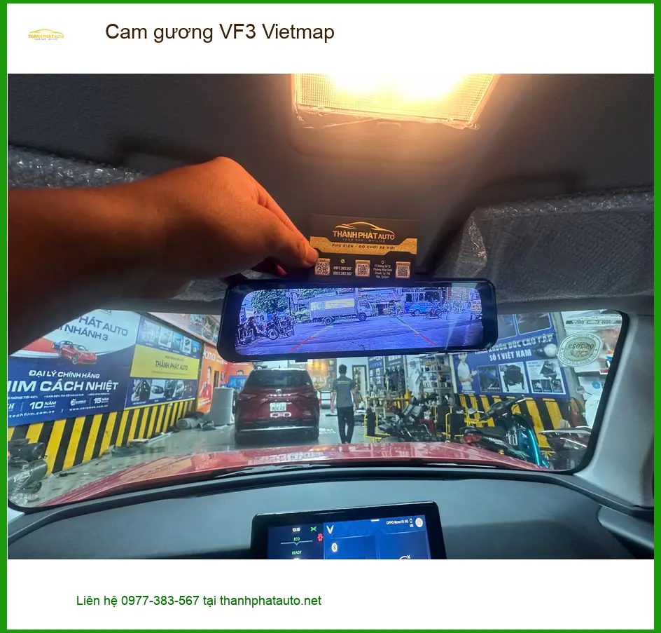 Anh Khang lắp cam gương Vietmap cho VinFast VF3 tại Quận Gò Vấp để an toàn hơn ảnh thực tế 5