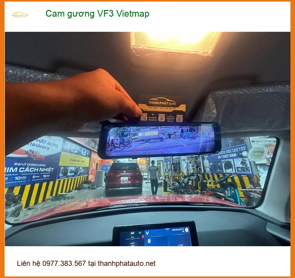 Anh Khang lắp cam gương Vietmap cho VinFast VF3 tại Quận 7 để an tâm lái xe ảnh thực tế 2