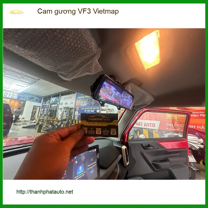 Anh Khang lắp cam gương Vietmap cho VinFast VF3 tại Quận 7 để an tâm lái xe ảnh thực tế 3