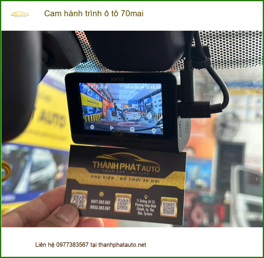 Chị Thảo lắp cam hành trình ô tô 70mai cho Hyundai Santa Fe tại Quận 9