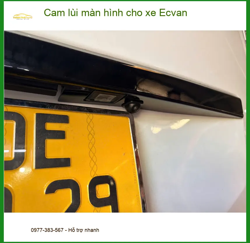 Anh Minh lắp cam lùi màn hình cho xe Ecvan để lùi xe an toàn hơn tại Hóc Môn ảnh thực tế 2
