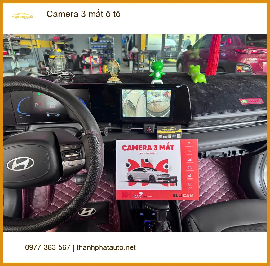 Anh Trọng lắp Camera 3 mắt ô tô cho Toyota Camry tại Quận Bình Thạnh ảnh thực tế 2