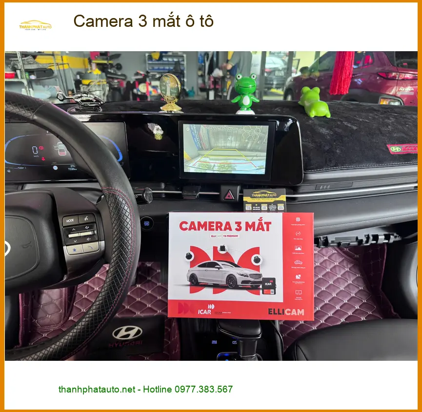 Anh Trọng lắp Camera 3 mắt ô tô cho Toyota Camry tại Quận Bình Thạnh ảnh thực tế 5