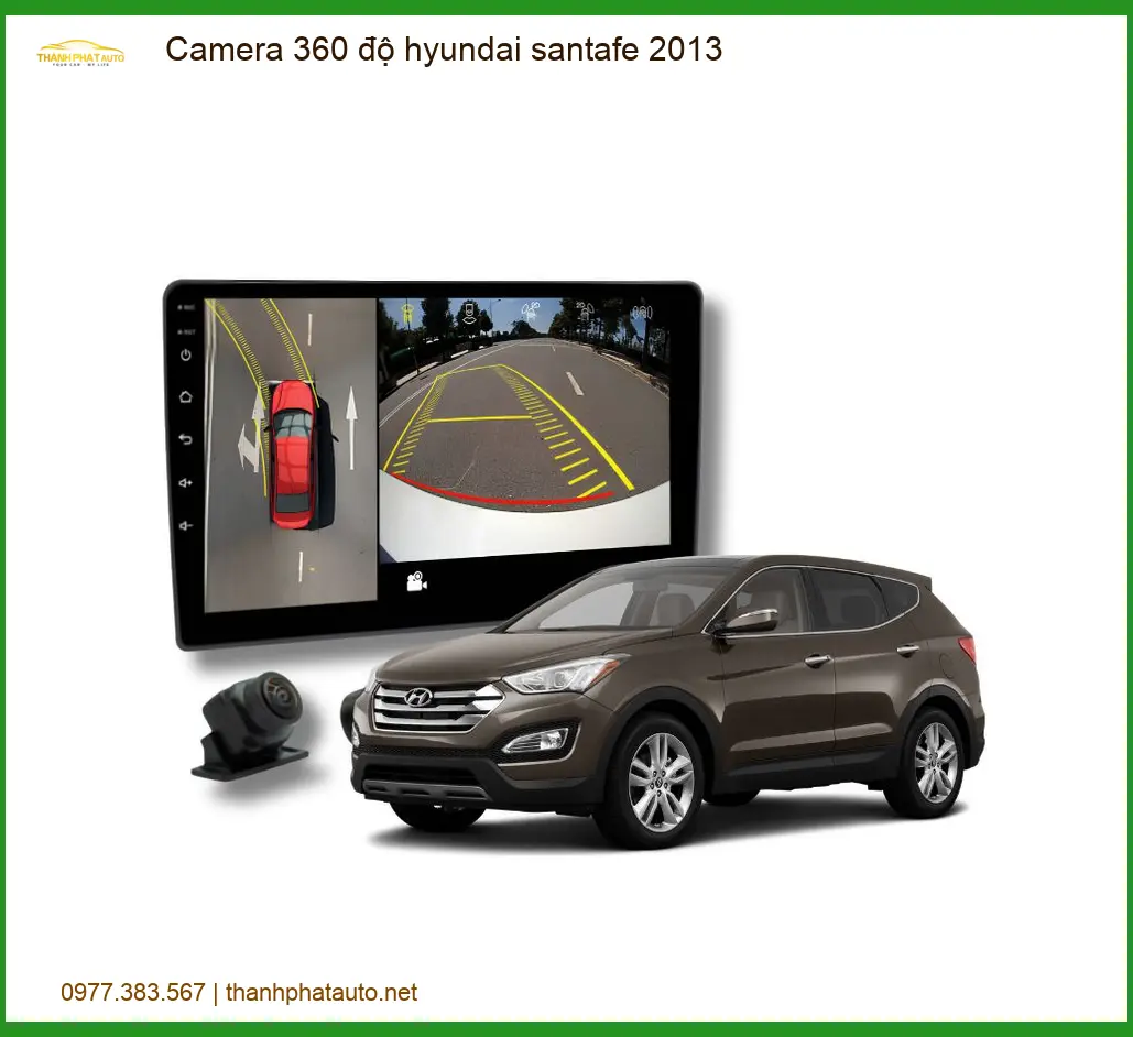 Camera 360 độ Hyundai Santafe 2013 - Địa Chỉ Lắp Đặt Uy Tín TPHCM