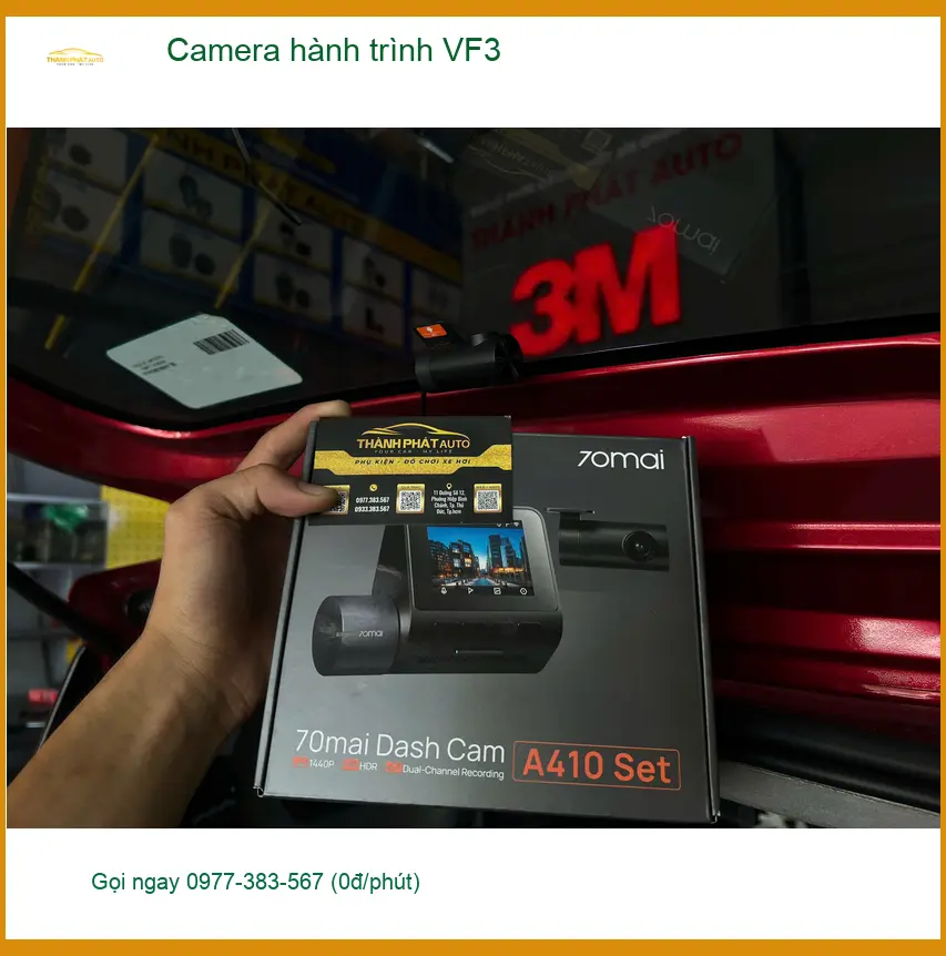 Anh Khải lắp Camera hành trình VinFast VF3 tại Hóc Môn yên tâm trên đường