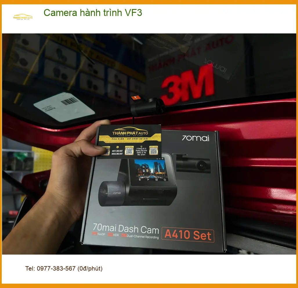 Chị Mai Anh lắp Camera hành trình VF3 tại Quận 7 để ghi lại hành trình rõ nét ảnh thực tế 4