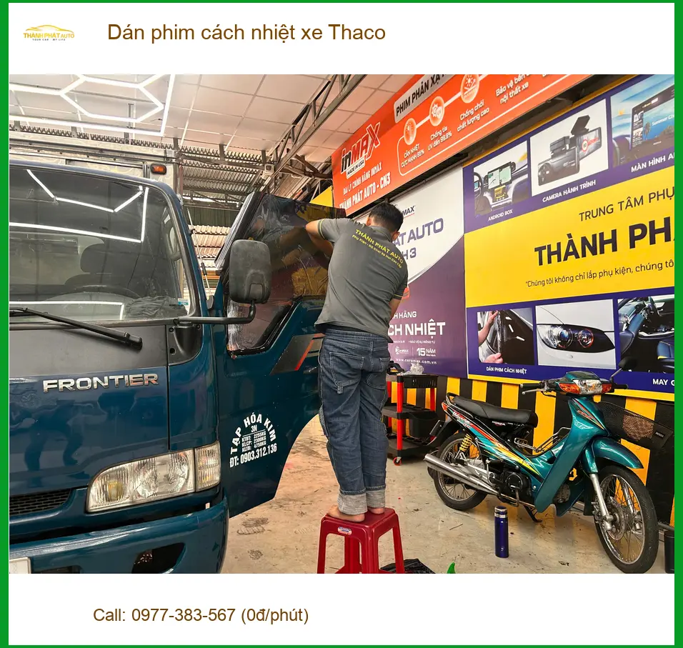 Anh Khang dán phim cách nhiệt xe Thaco Towner để chống nóng hiệu quả tại Quận 11 ảnh thực tế 2