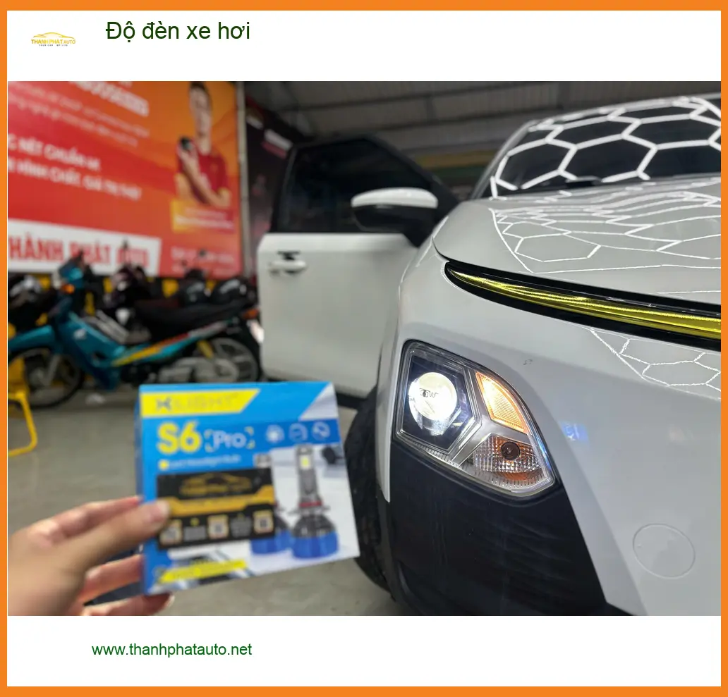 Khách Thành độ đèn xe hơi Hyundai SantaFe tại Hóc Môn để cải thiện tầm nhìn ban đêm ảnh thực tế 3