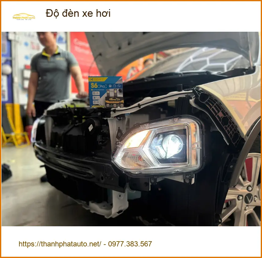 Anh Dũng độ đèn xe hơi Hyundai Accent tại Quận 2 để cải thiện tầm nhìn ban đêm ảnh thực tế 2