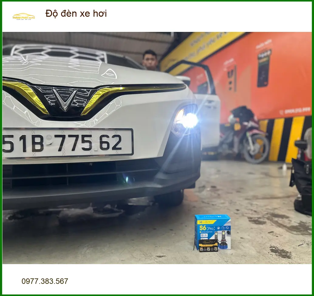 Anh Dũng độ đèn xe hơi Hyundai Accent tại Quận 2 để cải thiện tầm nhìn ban đêm ảnh thực tế 3