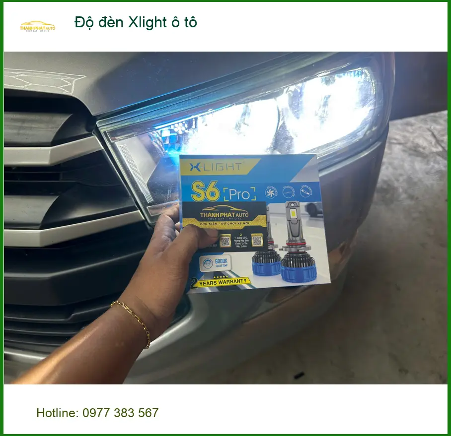 Chú Minh độ đèn Xlight ô tô cho Hyundai Santa Fe tại Hóc Môn vì đèn zin tối
