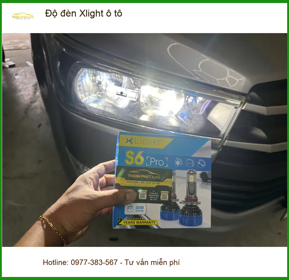 Chú Minh độ đèn Xlight ô tô cho Hyundai Santa Fe tại Hóc Môn vì đèn zin tối ảnh thực tế 2