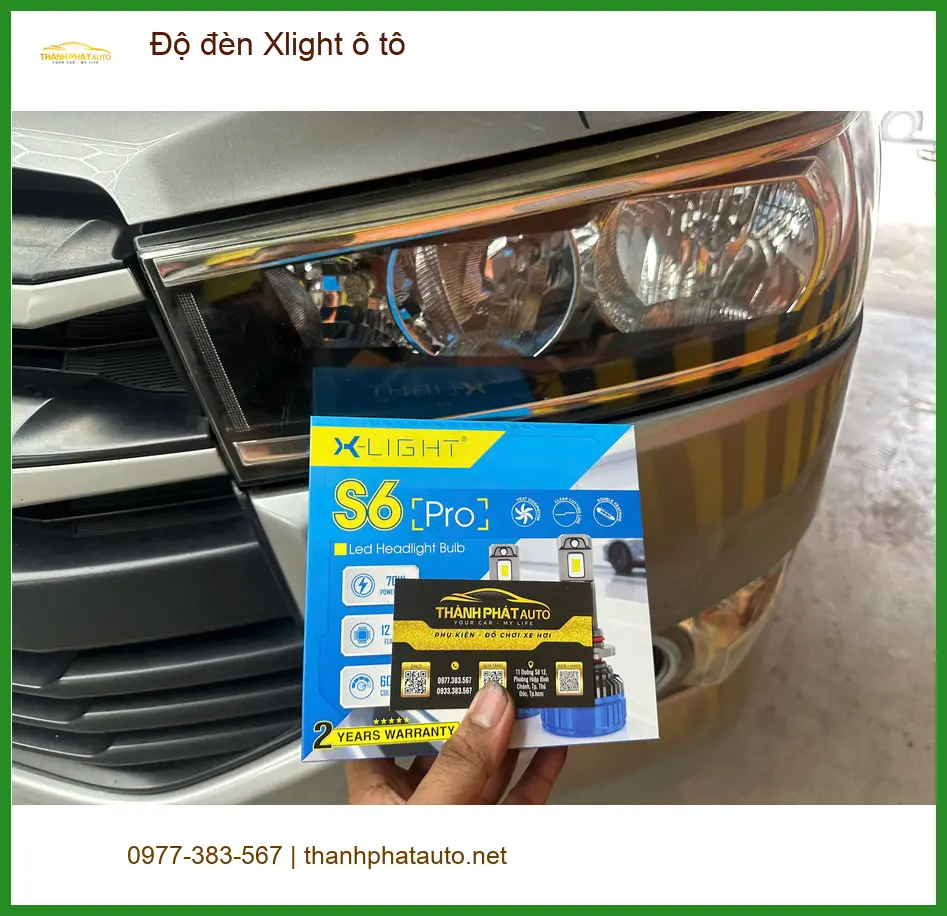 Chú Minh độ đèn Xlight ô tô cho Hyundai Santa Fe tại Hóc Môn vì đèn zin tối ảnh thực tế 3