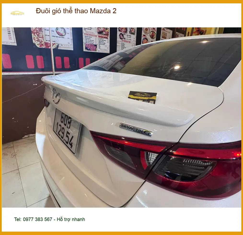 Anh Bách lắp đuôi gió thể thao Mazda 2 tại Thủ Đức tăng vẻ cá tính. ảnh thực tế 2