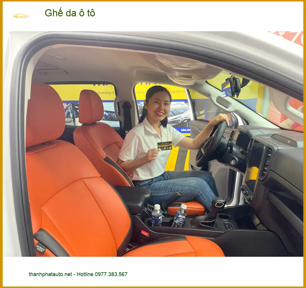 Cô Thuỷ bọc ghế da ô tô Hyundai Accent tại Quận 9 vì ghế cũ đã xuống cấp ảnh thực tế 3