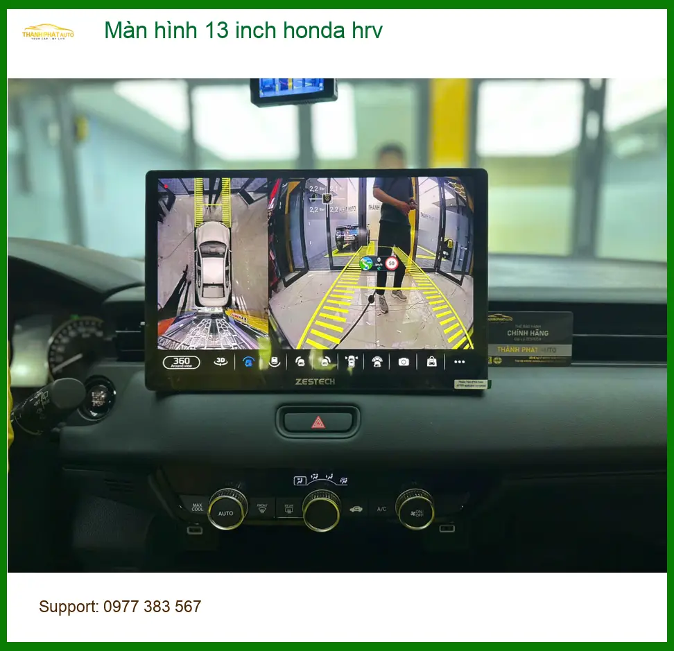 Chị Loan lắp Màn hình 13 inch Honda HR-V tại Quận Tân Phú vì màn hình zin không còn hiển thị tốt ảnh thực tế 4