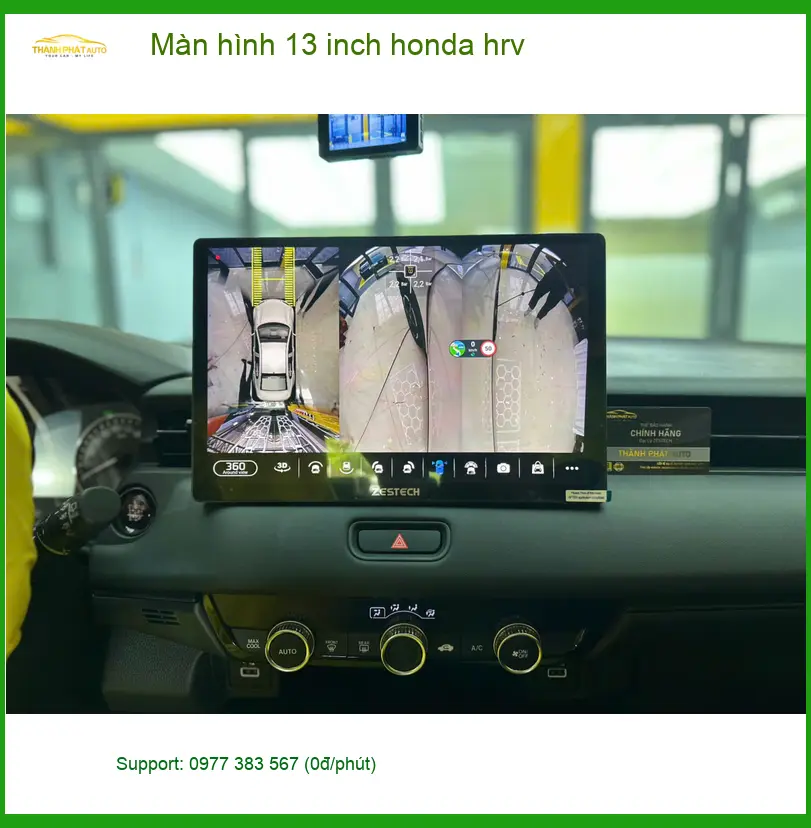Chị Loan lắp Màn hình 13 inch Honda HR-V tại Quận Tân Phú vì màn hình zin không còn hiển thị tốt ảnh thực tế 5