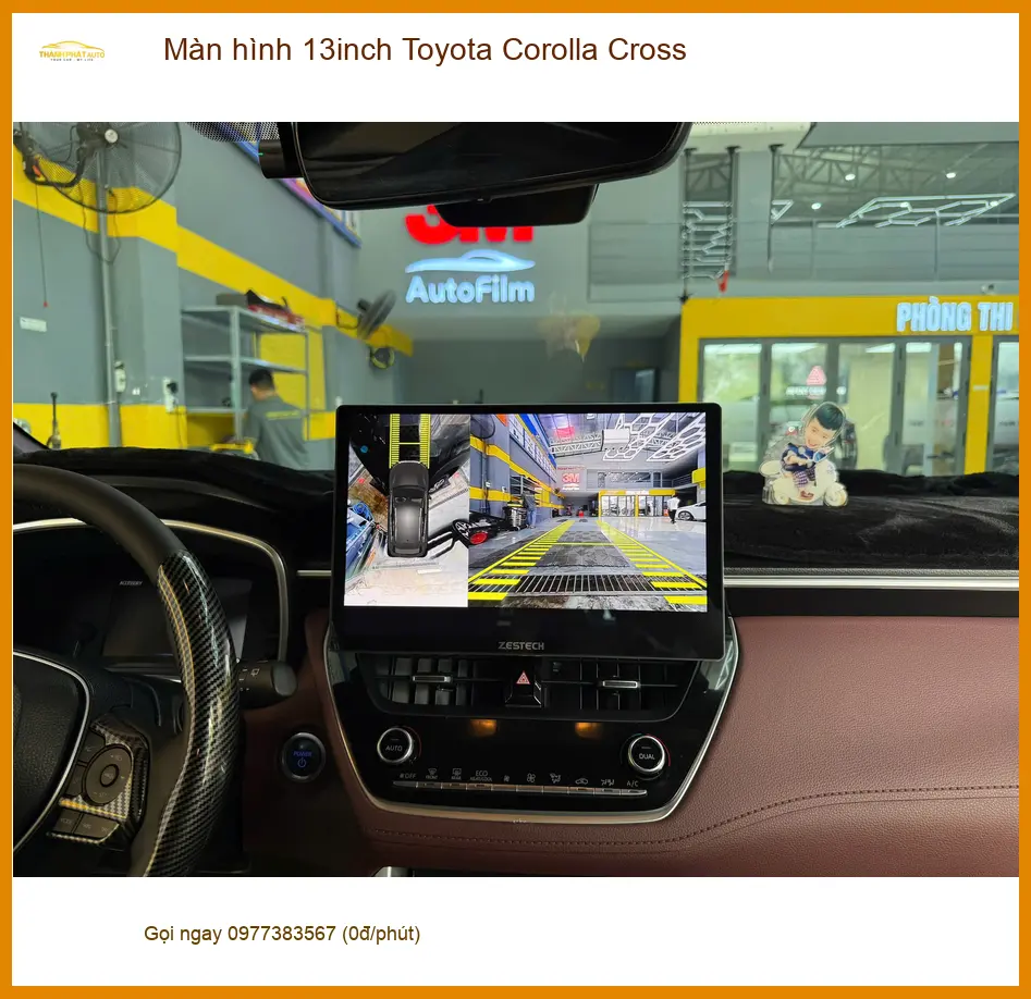 Chị An lắp màn hình 13inch Toyota Corolla Cross tại Quận 12 để xem bản đồ và giải trí tốt hơn ảnh thực tế 2