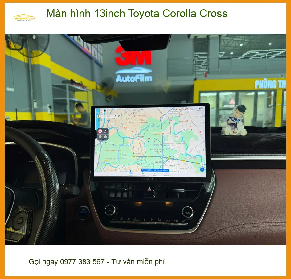 Anh Huy lắp màn hình 13inch Toyota Corolla Cross tại Bình Chánh để tiện giải trí ảnh thực tế 2