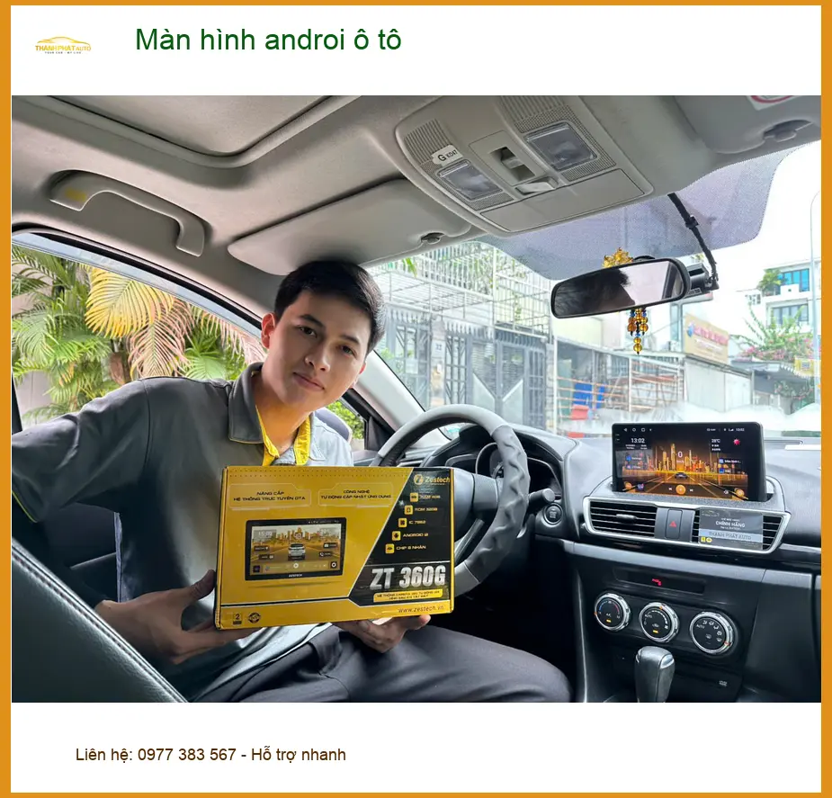 Chị Thảo lắp màn hình Android ô tô Kia K3 tại Quận Tân Bình uy tín ảnh thực tế 5
