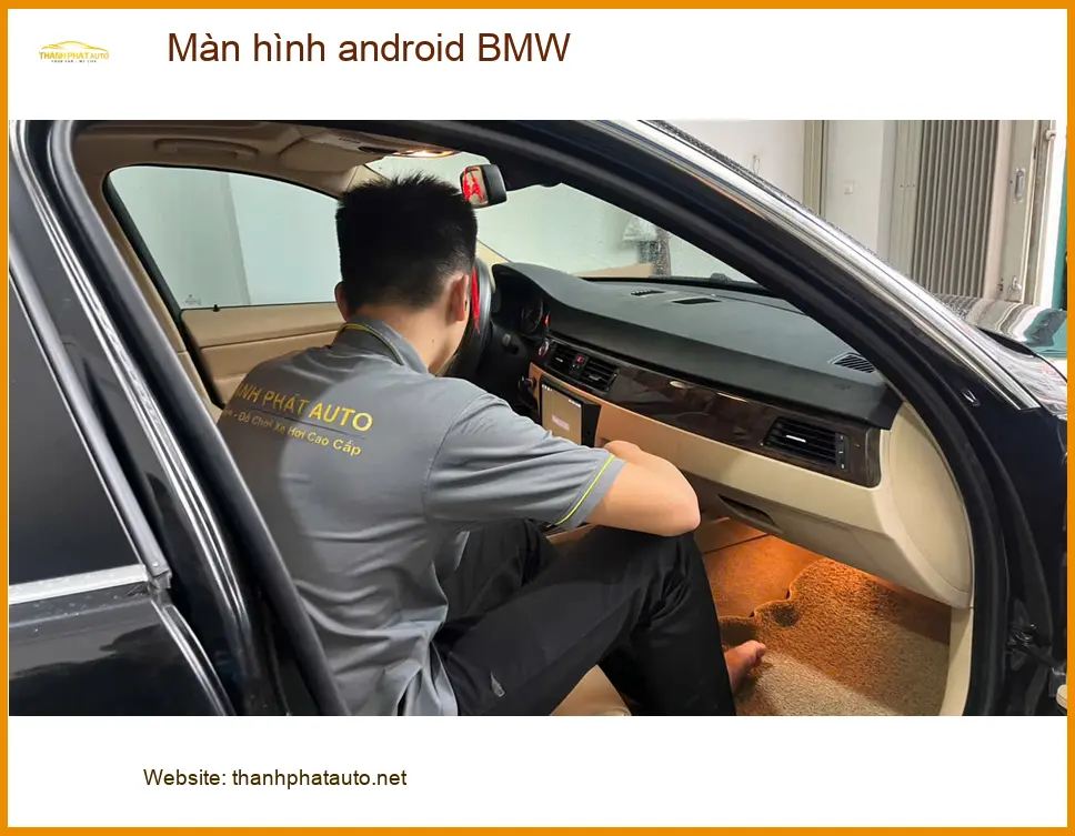 Chị Diệu lắp màn hình android BMW X5 tại Quận Gò Vấp để tiện xem bản đồ ảnh thực tế 3