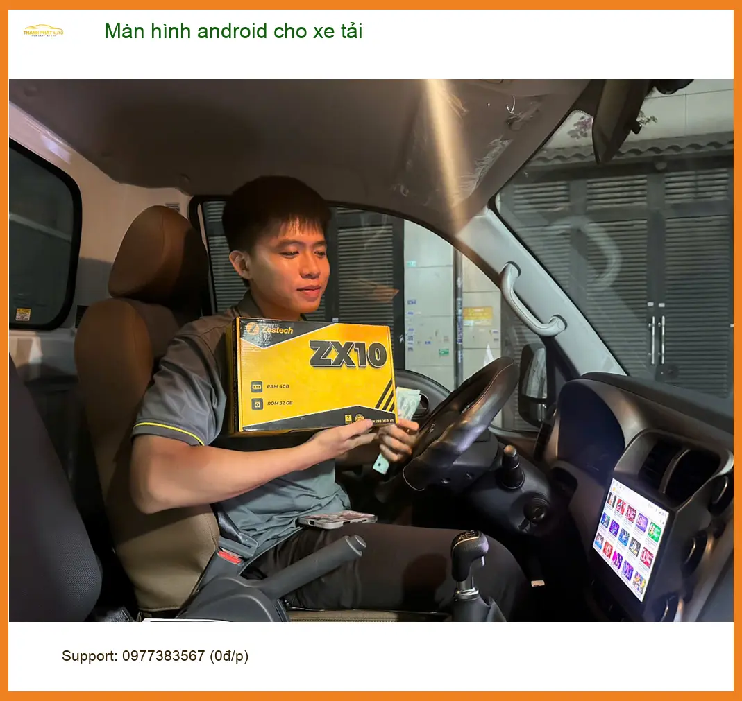 Anh Cường nâng cấp màn hình android cho xe tải Isuzu tại Quận 1 vì màn hình cũ bị đơ ảnh thực tế 5
