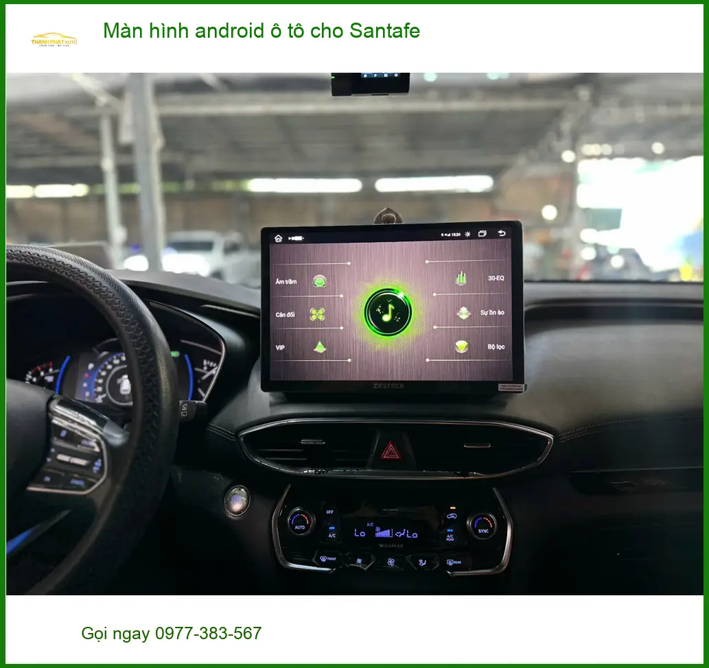 Anh Thạch lắp màn hình Android ô tô Santafe tại Quận 12 để xem bản đồ và giải trí ảnh thực tế 2