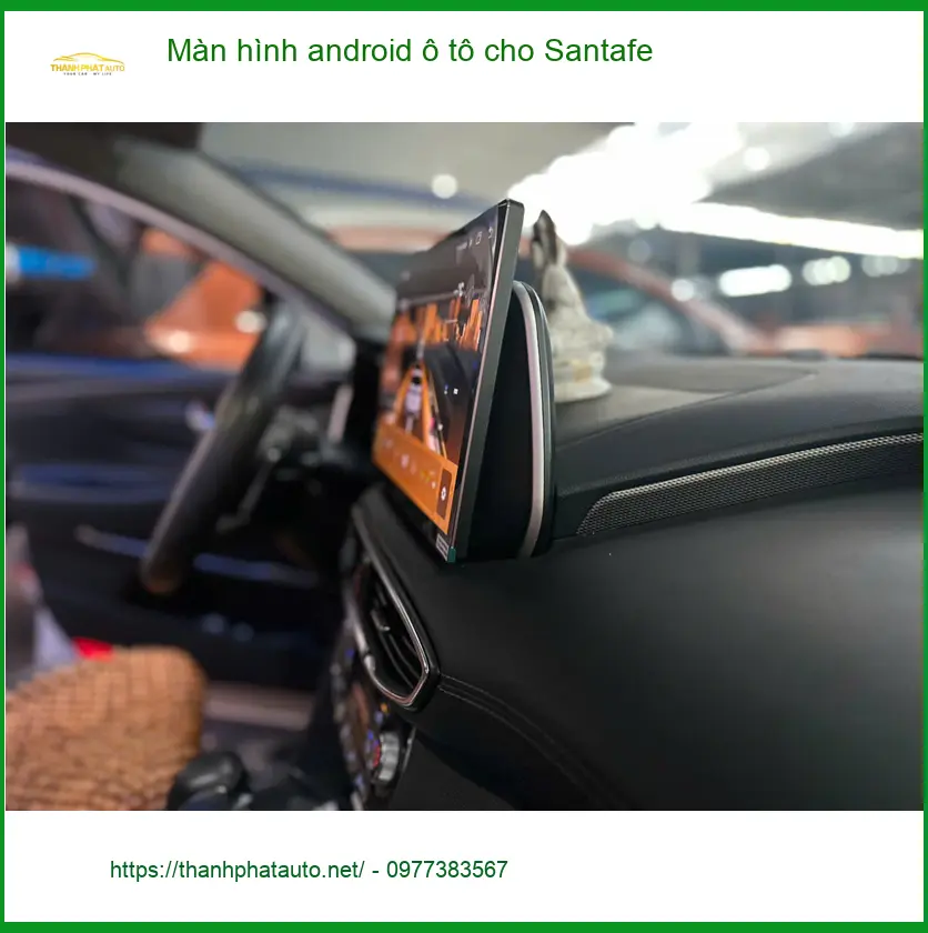 Anh Thạch lắp màn hình Android ô tô Santafe tại Quận 12 để xem bản đồ và giải trí ảnh thực tế 5