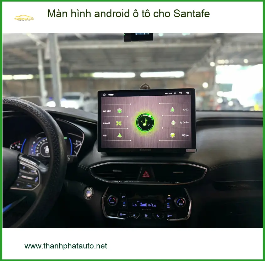 Anh Khôi lắp màn hình android Santafe tại Hóc Môn: Màn zin thiếu tính năng ảnh thực tế 3