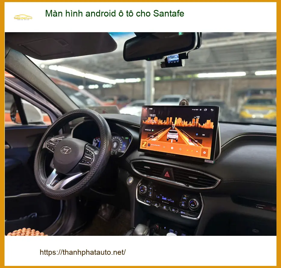 Anh Khôi lắp màn hình android Santafe tại Hóc Môn: Màn zin thiếu tính năng ảnh thực tế 4