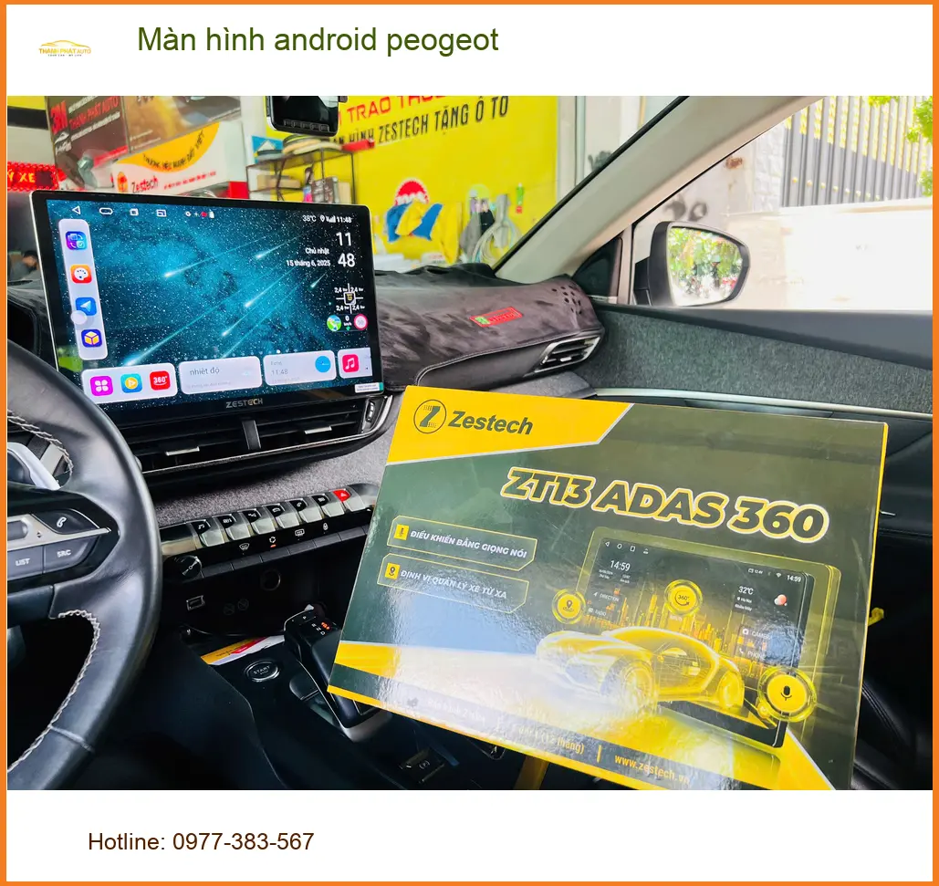 Chị Thảo lắp màn hình Android Peugeot tại Bình Chánh để tiện nghi hơn ảnh thực tế 3