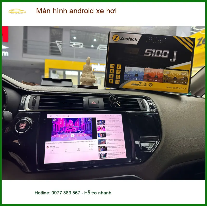 Anh Đức Trung lắp màn hình Android cho Kia Seltos tại Quận Gò Vấp vì màn zin đã lỗi thời ảnh thực tế 2