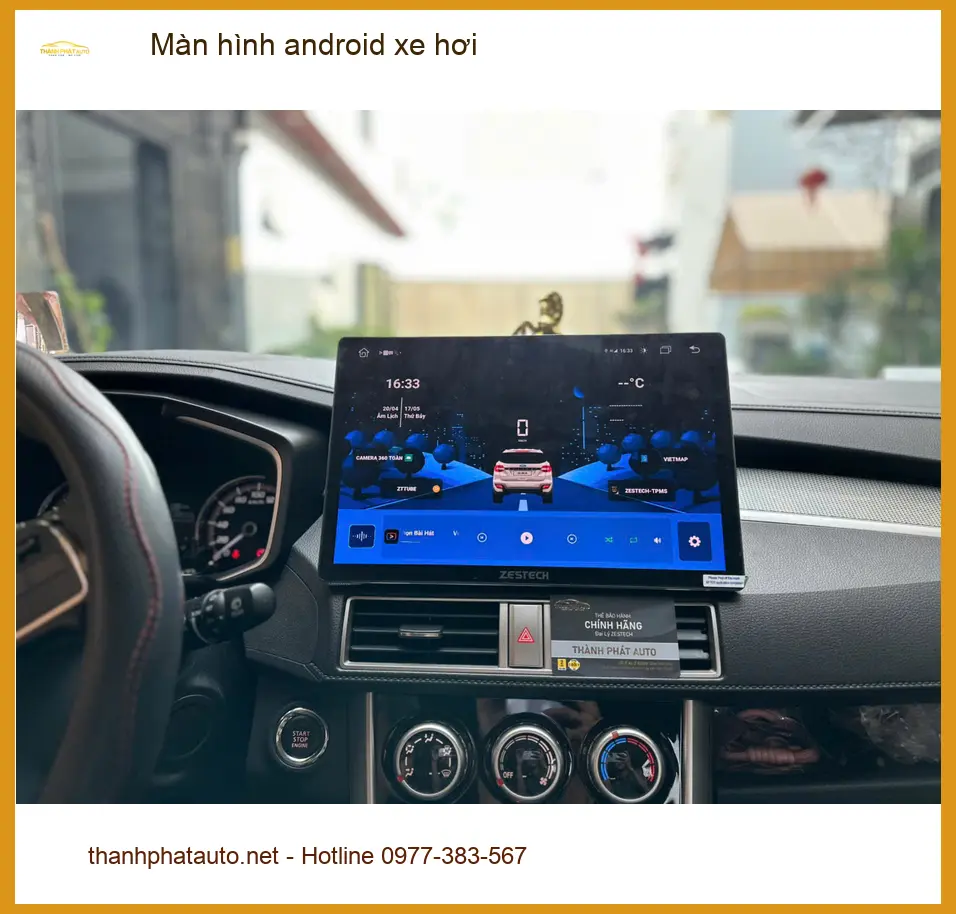 Anh Lâm lắp màn hình android xe hơi Hyundai Santa Fe tại Quận Tân Phú để giải trí ảnh thực tế 4