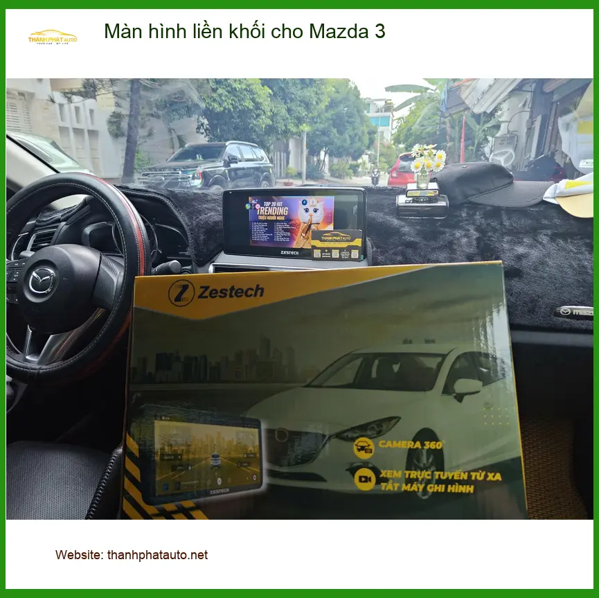 Chị Hằng lắp màn hình liền khối cho Mazda 3 tại Cần Giờ sau khi màn hình zin gặp trục trặc