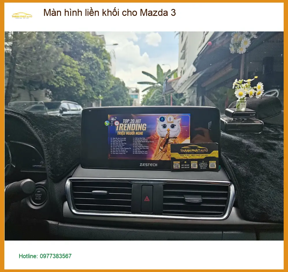 Chị Hằng lắp màn hình liền khối cho Mazda 3 tại Cần Giờ sau khi màn hình zin gặp trục trặc ảnh thực tế 4