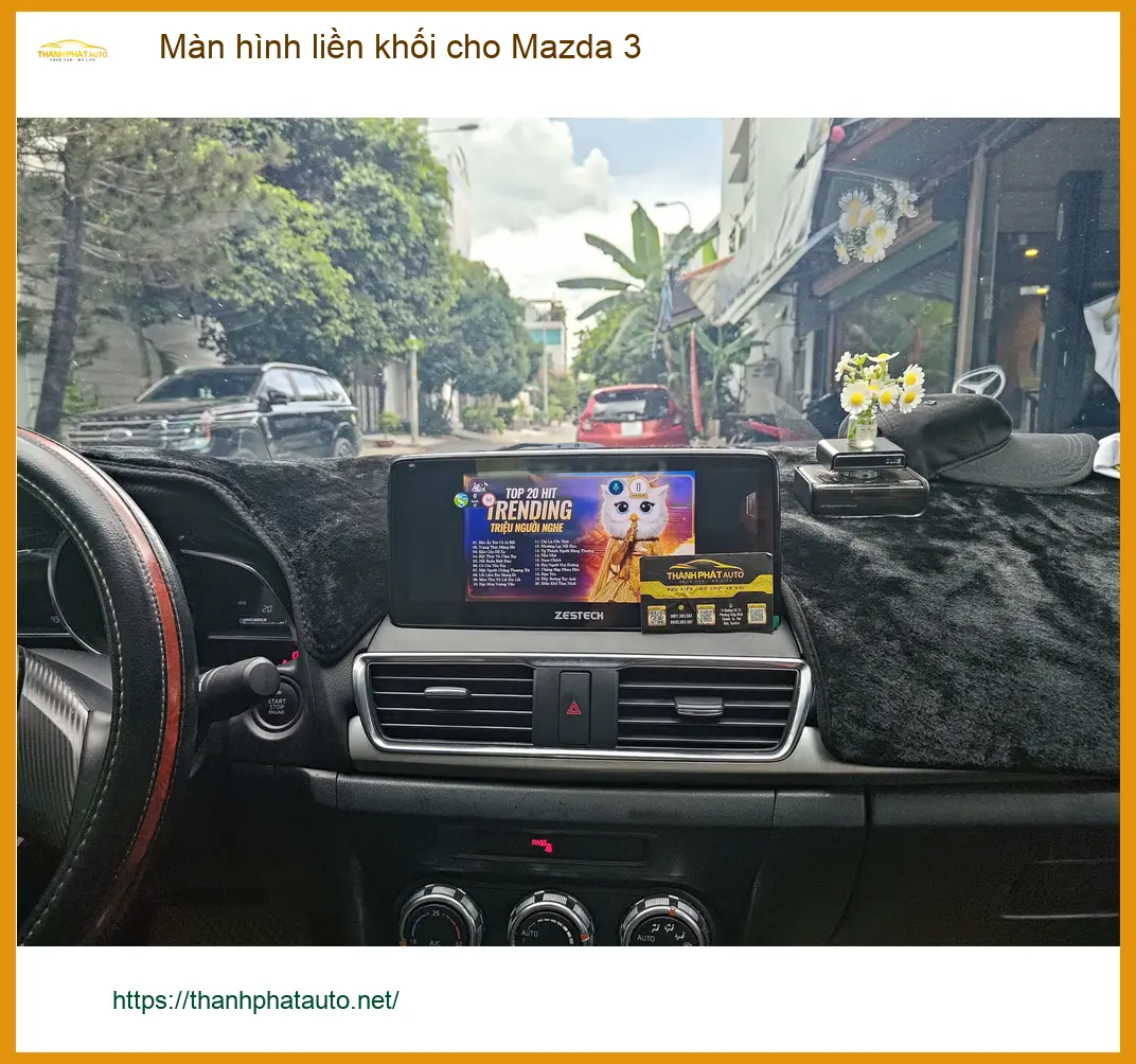 Anh Minh lắp màn hình liền khối cho Mazda 3 tại Hóc Môn vì màn zin không đủ tính năng