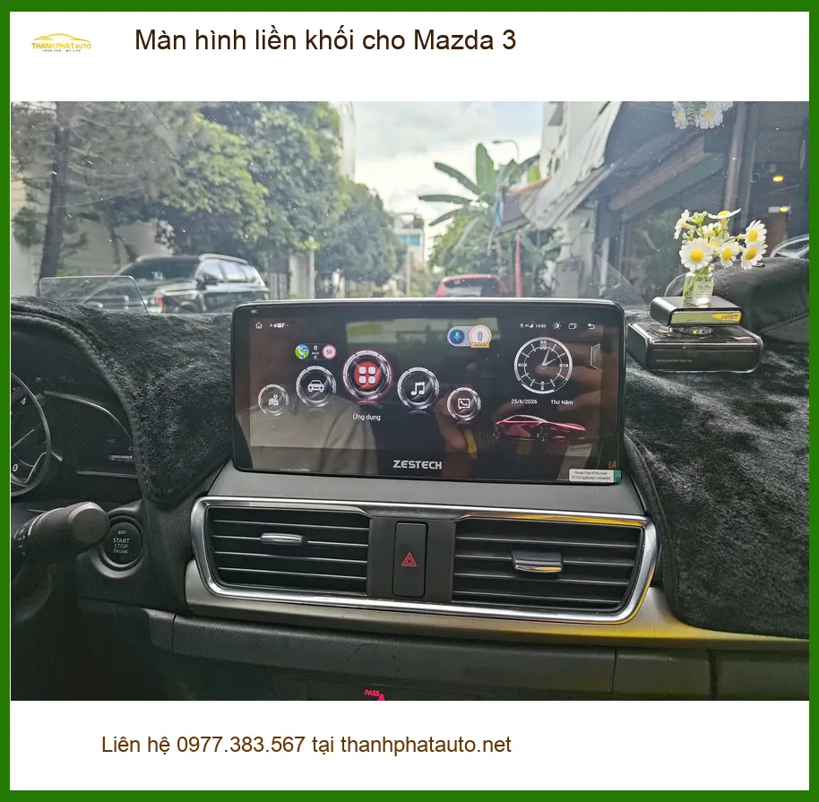 Anh Minh lắp màn hình liền khối cho Mazda 3 tại Hóc Môn vì màn zin không đủ tính năng ảnh thực tế 2