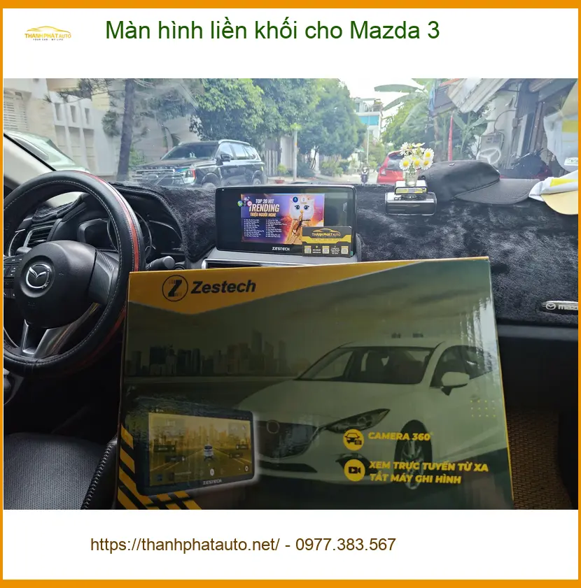 Anh Minh lắp màn hình liền khối cho Mazda 3 tại Hóc Môn vì màn zin không đủ tính năng ảnh thực tế 3
