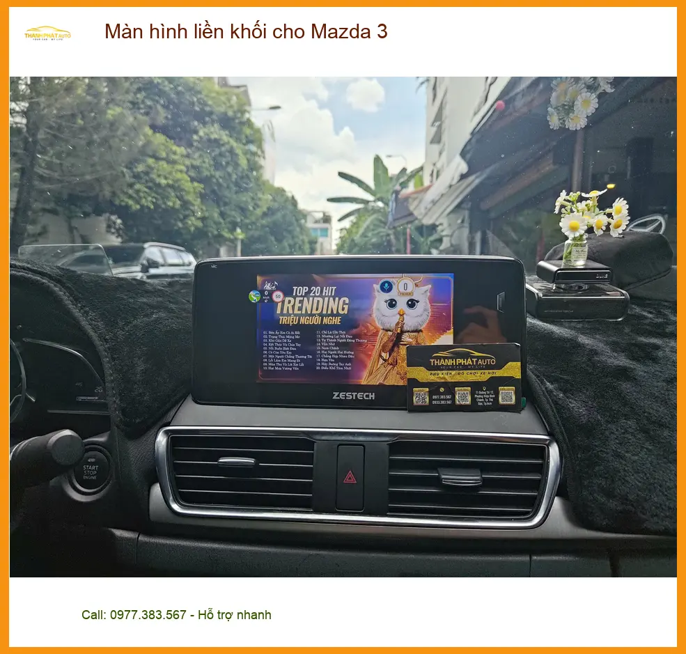 Anh Minh lắp màn hình liền khối cho Mazda 3 tại Hóc Môn vì màn zin không đủ tính năng ảnh thực tế 4